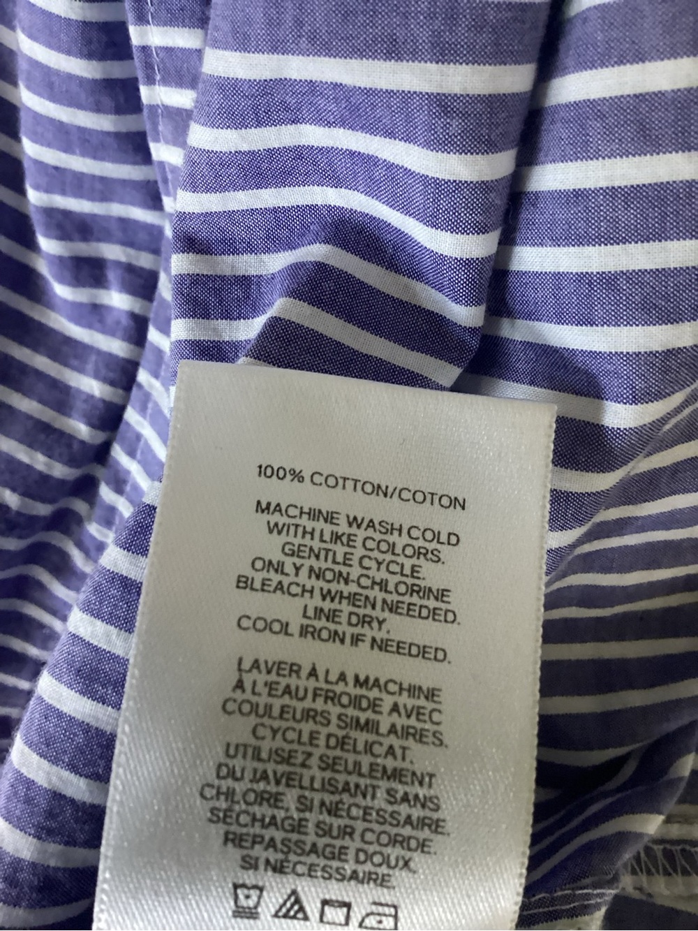 Express Shirt Dress Sz XS Striped Wrap Dress EUC tie front blue white cotton - Picture 10 of 10
